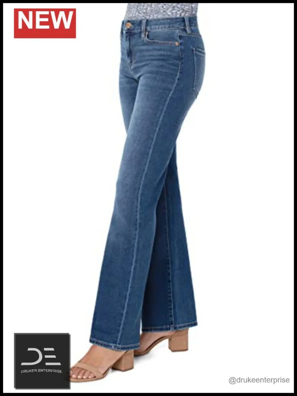 Lucy Bootcut Jeans Mid Rise Stretch Cotton Spandex Flared Denim